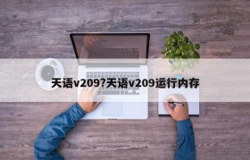 天语v209?天语v209运行内存